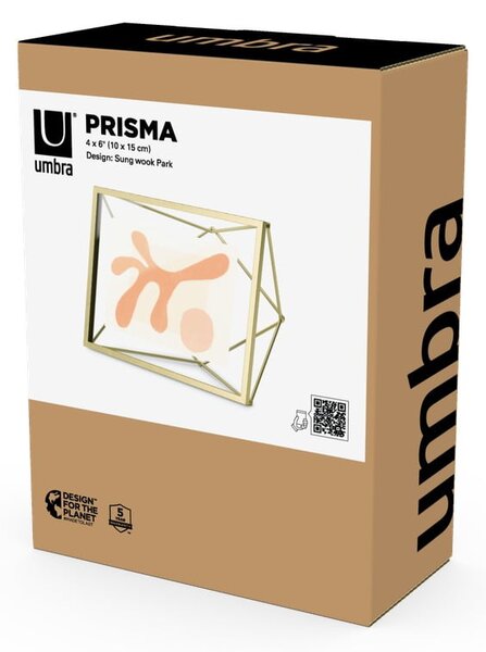 Metalowa ramka stojąca/ścienna w kolorze złota 15x20 cm Prisma – Umbra
