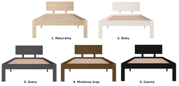 Szare jednoosobowe łóżko z drewna 90x200 Z3-M70