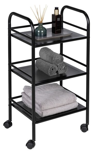 Czarny metalowy regał na kółkach 41x75 cm – Wenko