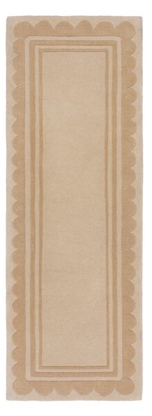 Naturalny wełniany chodnik tkany ręcznie 80x230 cm Lois Scallop – Flair Rugs