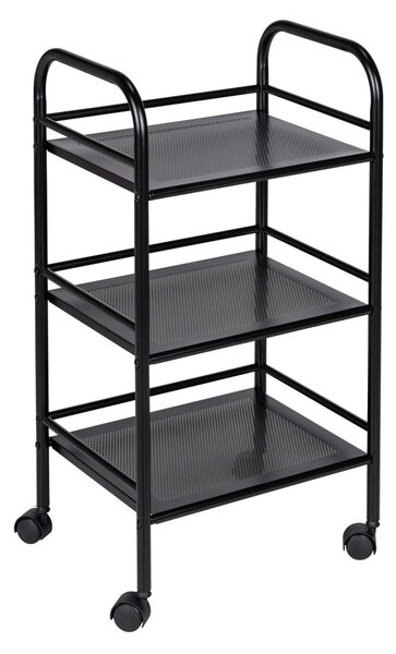Czarny metalowy regał na kółkach 41x75 cm – Wenko