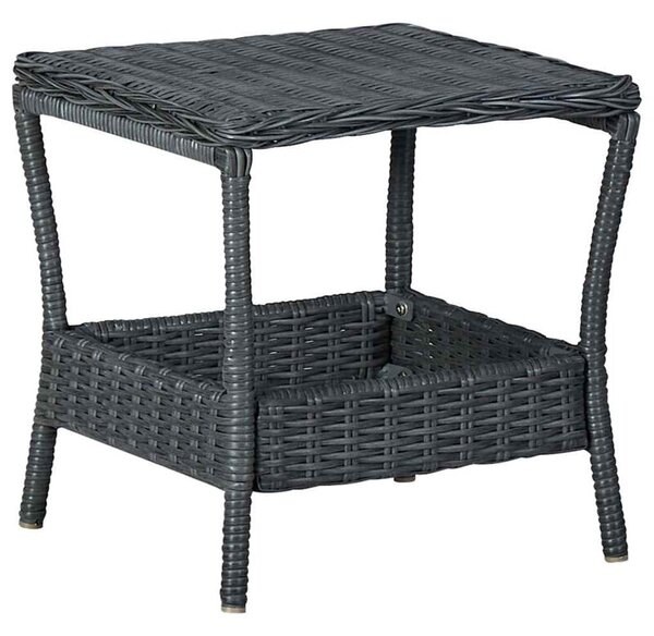 Stolik ogrodowy, ciemnoszary, 45x45x46,5 cm, polirattan