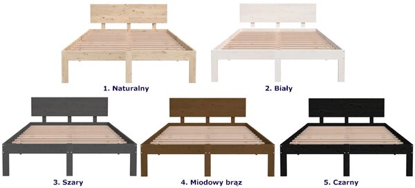 Białe łóżko z drewna sosnowego 120x200 C7-K64