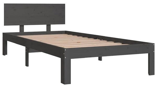 Szare jednoosobowe łóżko z drewna 90x200 Z3-M70