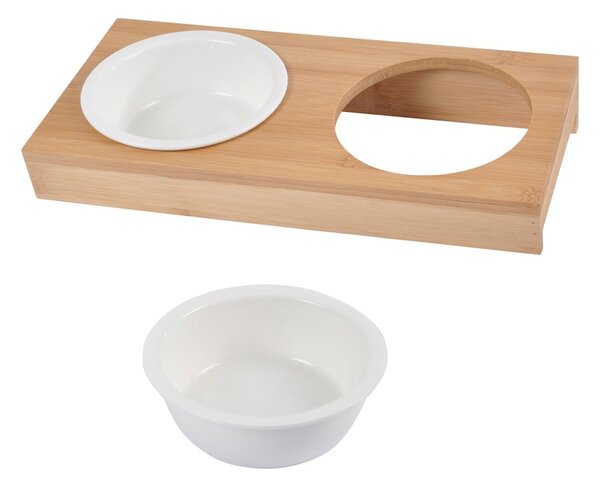 Ceramiczny zestaw misek dla psów ze stojakiem ø 12 cm – Love Story