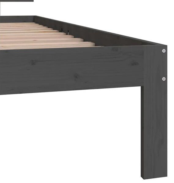 Szare jednoosobowe łóżko z drewna 90x200 Z3-M70