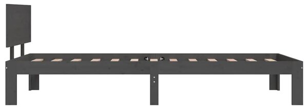 Szare jednoosobowe łóżko z drewna 90x200 Z3-M70