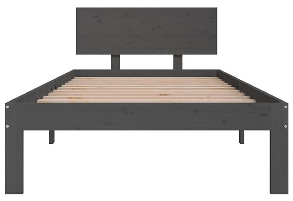 Szare jednoosobowe łóżko z drewna 90x200 Z3-M70