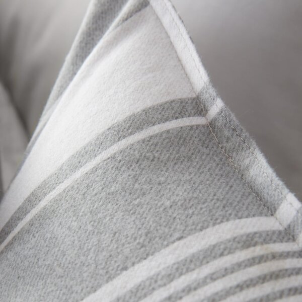 Szara flanelowa pościel jednoosobowa 135x200 cm Ticking Stripe – Bianca