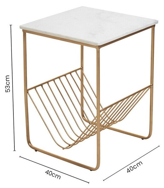 Stolik z marmurowym blatem 40x40 cm Mandoli – Premier Housewares