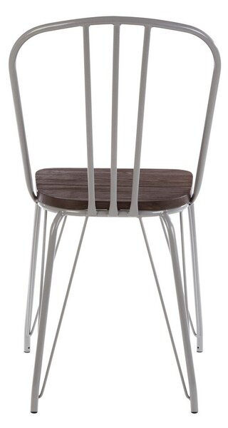 Szare/w ciemnym naturalnym kolorze krzesło z litego drewna wiązu District – Premier Housewares