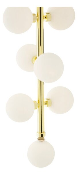 Biała/w kolorze złota metalowa lampa wisząca ze szklanym kloszem ø 27 cm Trieste – Premier Housewares
