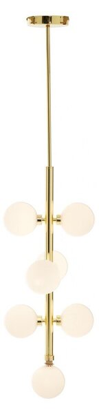 Biała/w kolorze złota metalowa lampa wisząca ze szklanym kloszem ø 27 cm Trieste – Premier Housewares