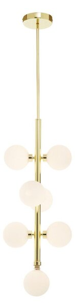 Biała/w kolorze złota metalowa lampa wisząca ze szklanym kloszem ø 27 cm Trieste – Premier Housewares