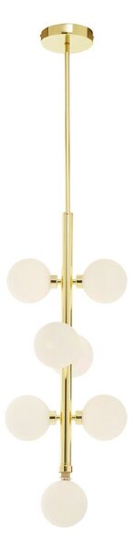 Biała/w kolorze złota metalowa lampa wisząca ze szklanym kloszem ø 27 cm Trieste – Premier Housewares