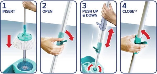 Mop obrotowy z wiadrem i płynem do mycia podłóg Rotation Disc Ergo – LEIFHEIT