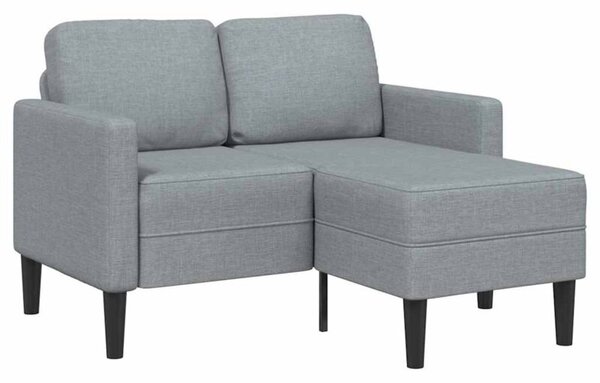 Sofa 2-osobowa z szezlongiem w ksztaÅcie litery l, jasnoszara