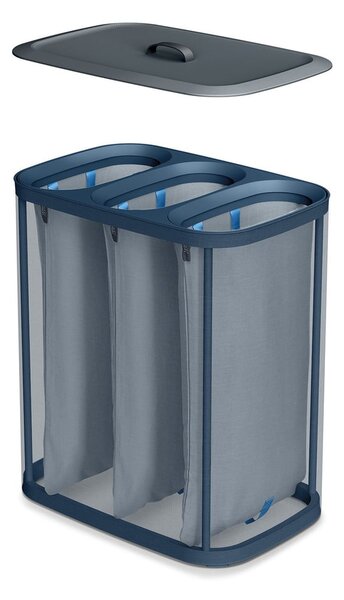 Antracytowy tekstylny kosz na pranie 3x30 l Tota Trio – Joseph Joseph