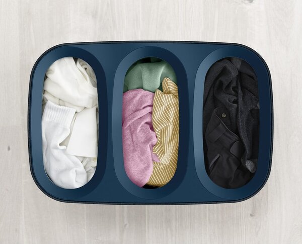 Antracytowy tekstylny kosz na pranie 3x30 l Tota Trio – Joseph Joseph