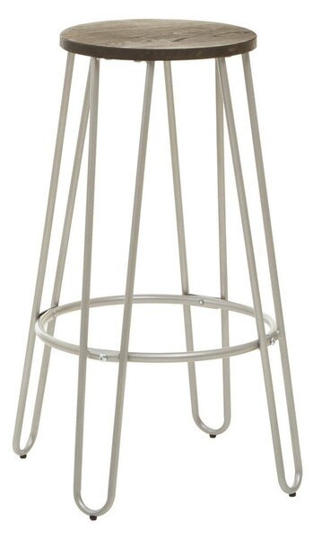 Hoker z litego drewna wiązu w kolorze srebra/w naturalnym kolorze (wysokość siedziska 75 cm) District – Premier Housewares