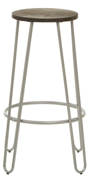 Hoker z litego drewna wiązu w kolorze srebra/w naturalnym kolorze (wysokość siedziska 75 cm) District – Premier Housewares