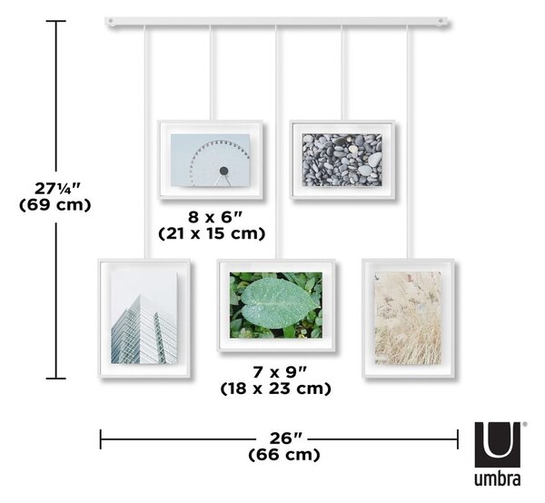 Białe metalowe ramki ścienne zestaw 5 szt. 66x69 cm Exhibit – Umbra