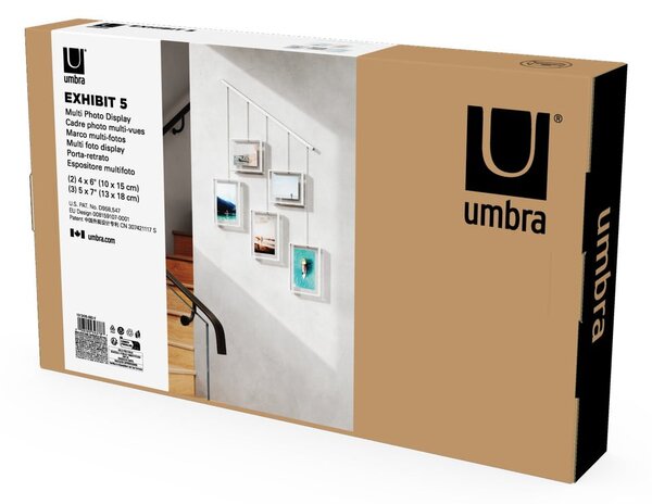 Białe metalowe ramki ścienne zestaw 5 szt. 66x69 cm Exhibit – Umbra
