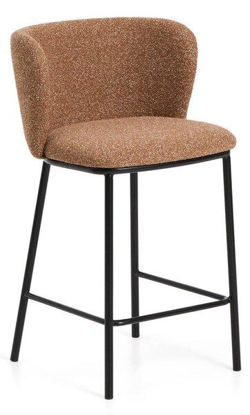 Tapicerowany hoker w kolorze terakoty (wysokość siedziska 65 cm) Ciselia – Kave Home