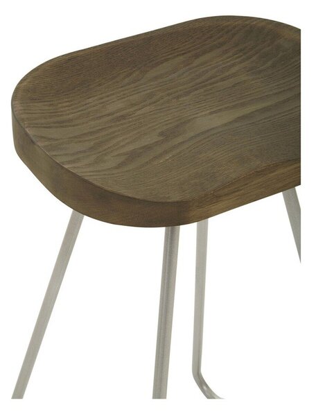 Hoker z litego drewna wiązu w kolorze srebra/w naturalnym kolorze (wysokość siedziska 78 cm) District – Premier Housewares