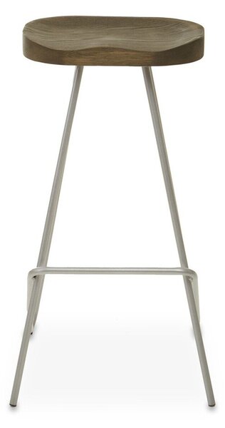 Hoker z litego drewna wiązu w kolorze srebra/w naturalnym kolorze (wysokość siedziska 78 cm) District – Premier Housewares