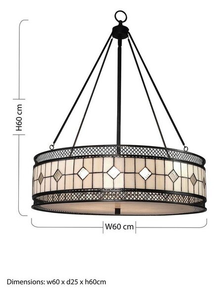 Metalowa lampa wisząca ze szklanym kloszem ø 60 cm Waldorf – Premier Housewares