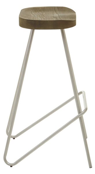 Hoker z litego drewna wiązu w kolorze srebra/w naturalnym kolorze (wysokość siedziska 78 cm) District – Premier Housewares