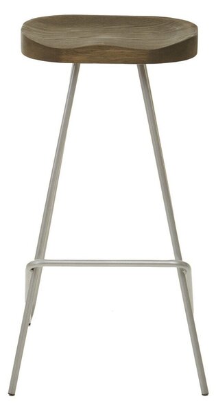 Hoker z litego drewna wiązu w kolorze srebra/w naturalnym kolorze (wysokość siedziska 78 cm) District – Premier Housewares