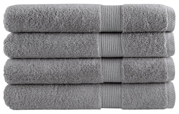 Ręczniki premium, solund, 4 szt., szare, 100x200 cm, 600 g/m²