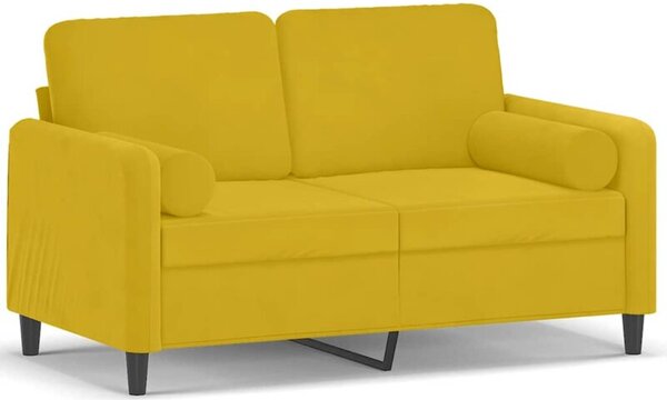 Sofa 2-osobowa z poduszkami, Å¼Ã³Åta, 120 cm, aksamit