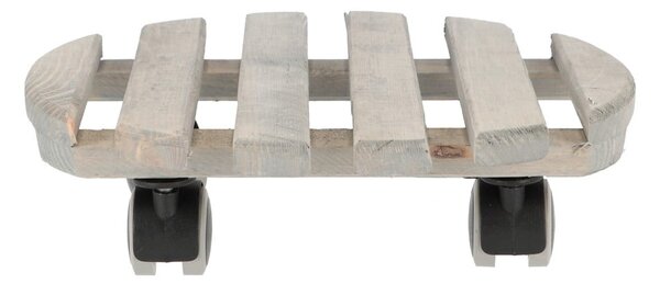 Drewniany kwietnik na kółkach ø 29 cm (wysokość 8 cm) Indoor – Esschert Design