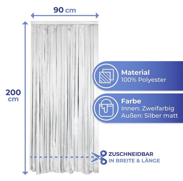 Zasłona termiczna na drzwi w czarno-srebrnym kolorze 90x200 cm – Maximex