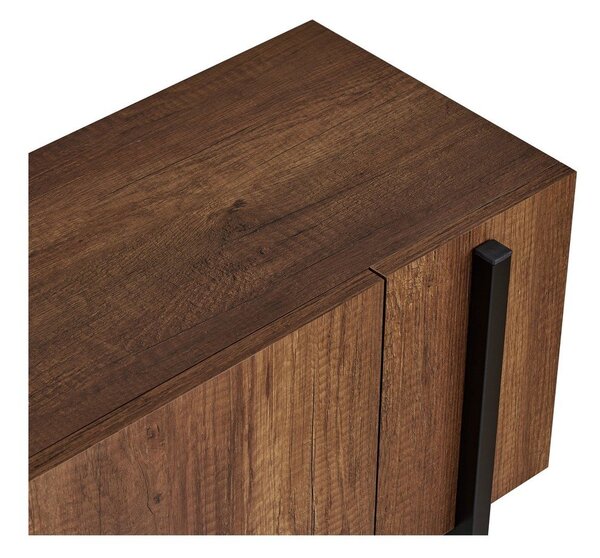 Szafka pod TV w dekorze orzecha w ciemnym naturalnym kolorze 180x45x30 cm Nexus – Kalune Design