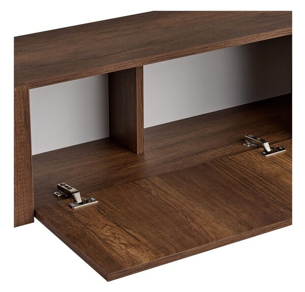 Szafka pod TV w dekorze orzecha w ciemnym naturalnym kolorze 180x45x30 cm Nexus – Kalune Design