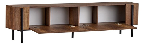 Szafka pod TV w dekorze orzecha w ciemnym naturalnym kolorze 180x45x30 cm Nexus – Kalune Design