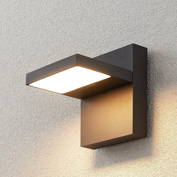 Kinkiet zewnętrzny LED Silvan Lucande, czarny, aluminium, nowoczesny