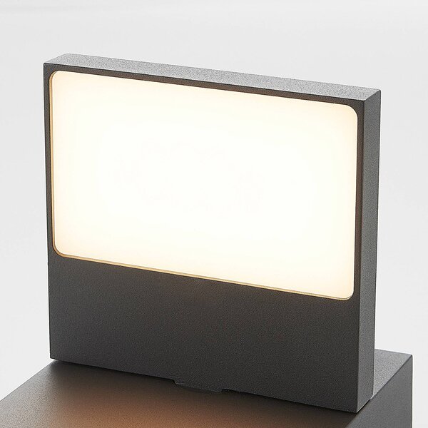 Kinkiet zewnętrzny LED Silvan Lucande, czarny, aluminium, nowoczesny