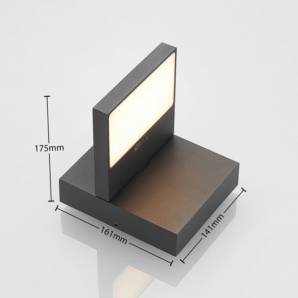 Kinkiet zewnętrzny LED Silvan Lucande, czarny, aluminium, nowoczesny