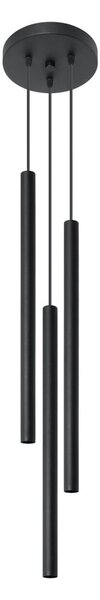 Czarna metalowa lampa wisząca ø 20 cm Fideus – Sollux