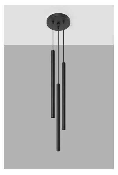 Czarna metalowa lampa wisząca ø 20 cm Fideus – Sollux