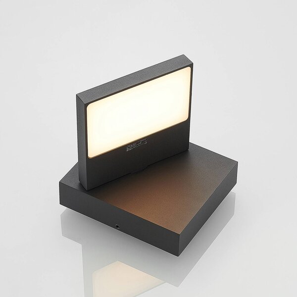 Kinkiet zewnętrzny LED Silvan Lucande, czarny, aluminium, nowoczesny