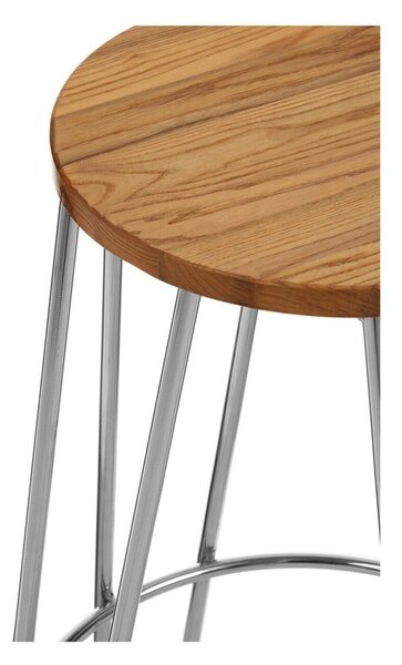 Hoker z litego drewna wiązu w kolorze srebra/w naturalnym kolorze (wysokość siedziska 75 cm) District – Premier Housewares