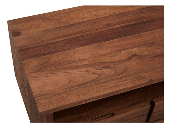 Szafka pod TV z litego drewna akacjowego w ciemnym naturalnym kolorze 140x52x50 cm Simla – Premier Housewares