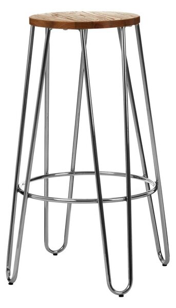 Hoker z litego drewna wiązu w kolorze srebra/w naturalnym kolorze (wysokość siedziska 75 cm) District – Premier Housewares