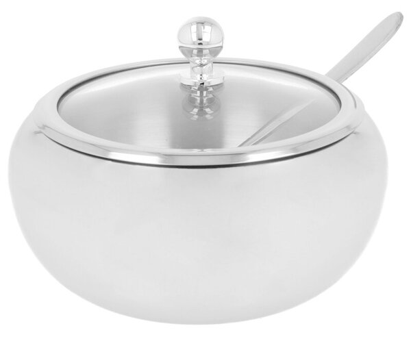 Cukiernica z łyżeczką 460ML Satynowa Ø13cm x 9,5cm